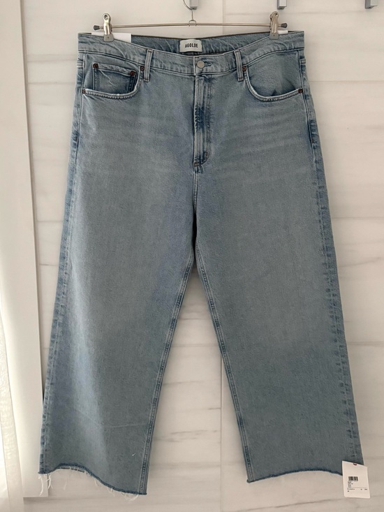 Agolde Denim - AGOLDE Ren High Rise Wide Leg Jeans Women's Size 34 Light Wash NWT